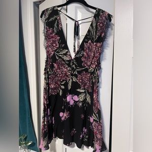 free people lace & floral slip dress